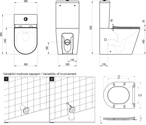 Ravak Elegant RimOff monoblokkos wc ülökével X01872