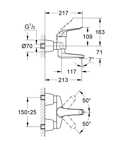 Grohe Euroeco Special egykaros mosdócsaptelep, króm 32771000