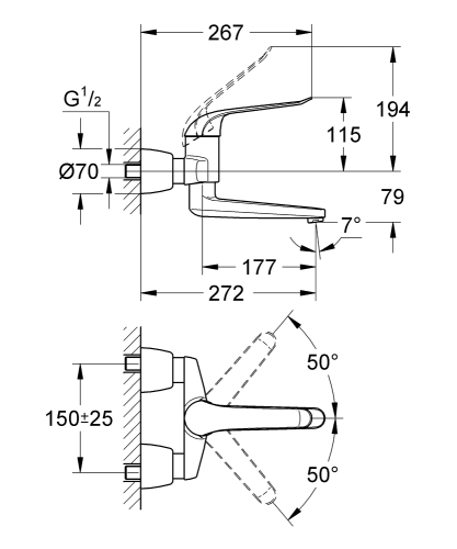 Grohe Euroeco Special egykaros mosdócsaptelep, króm 32774000