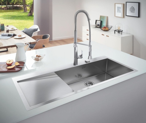 Grohe K1000 rozsdamentes acél mosogatótálca, csepegtetővel jobbos medence 31582SD1