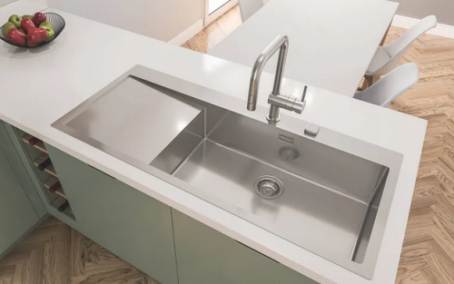 Grohe K1000 rozsdamentes acél mosogatótálca, csepegtetővel jobbos medence 31582SD1