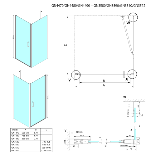 Sapho GELCO LORO 80 cm nyílóajtó transzparent üveggel, króm GN4480