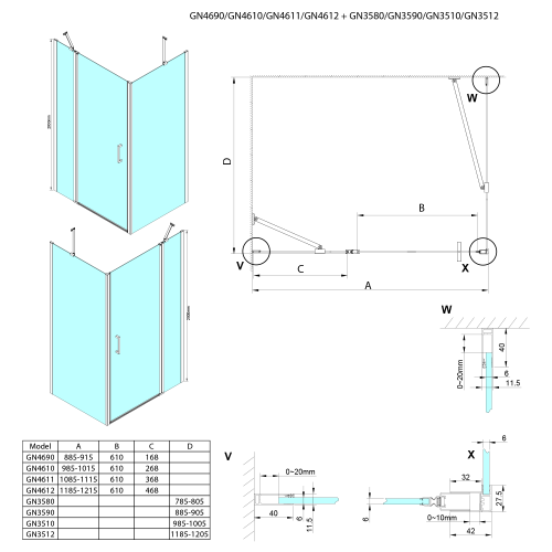 Sapho GELCO LORO 90 cm oldalfal transzparent üveggel, króm GN3590