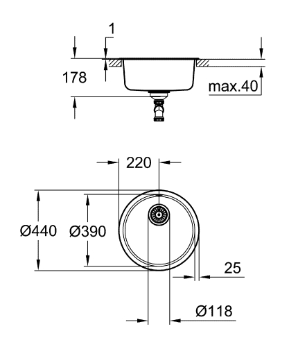 Grohe K200 rozsdamentes acél mosogatótálca 31720SD0