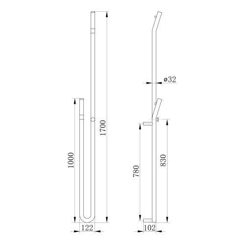 Sapho DUOPASSO 122x1700 mm elektromos törölköző szárító radiátor, króm ER730