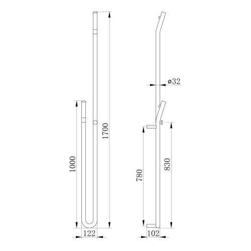 Sapho DUOPASSO 122x1700 mm elektromos törölköző szárító radiátor, matt arany ER830