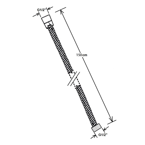 Sapho POWERFLEX 150 cm gégecső, matt fehér FLE10BI