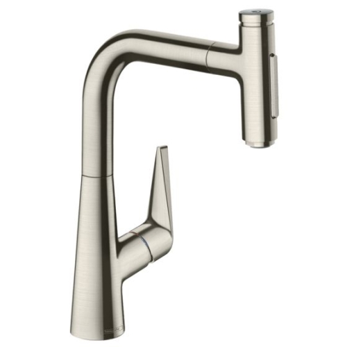 Hansgrohe Talis Select M51 M5117-H220 egykaros konyhai csaptelep kihúzható kifolyóval, rozsdamentes acél hatású 72824800