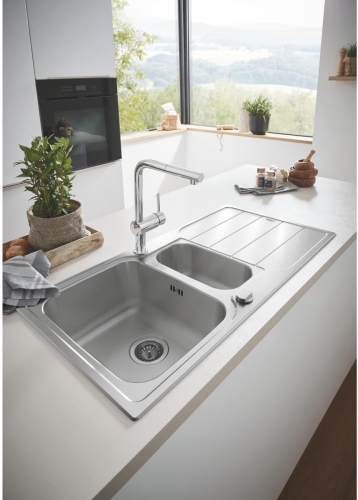Grohe K500 rozsdamentes acél mosogatótálca, csepegtetővel 31572SD1
