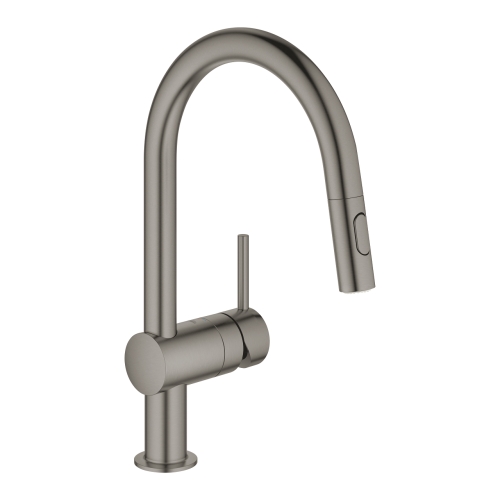 Grohe Minta Egykaros mosogatócsaptelep zuhanyfejjel, brushed hard graphite 32321AL2