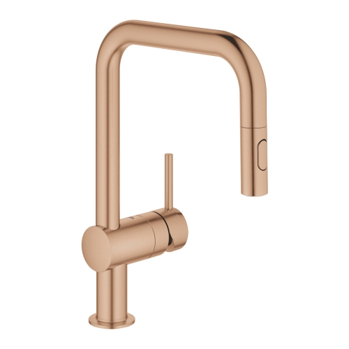 Grohe Minta egykaros mosogató csaptelep kihúzható zuhanyfejjel, brushed warm sunset 32322DL2