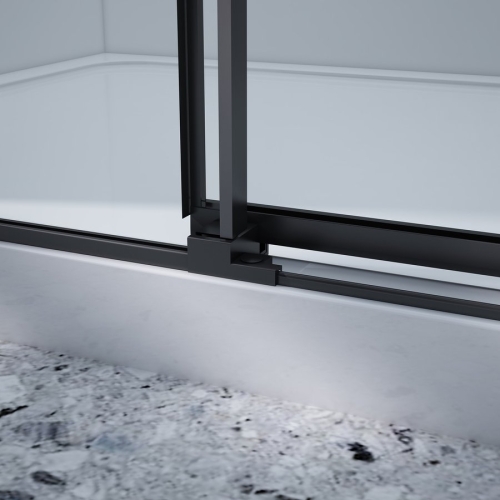 Sapho GELCO DRAGON BLACK 160 cm tolóajtó transzparent üveggel, matt fekete GD4616B