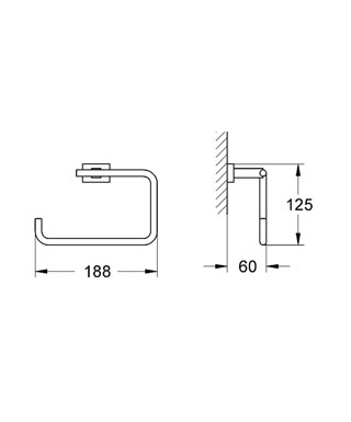 Grohe Essentials Cube törölközőtartó gyűrű, brushed hard graphite 40510AL1