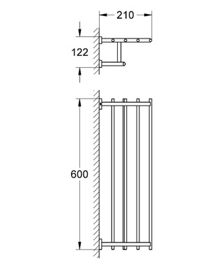 Grohe Essentials Cube fali fürdőlepedő tartó, supersteel 40512DC1