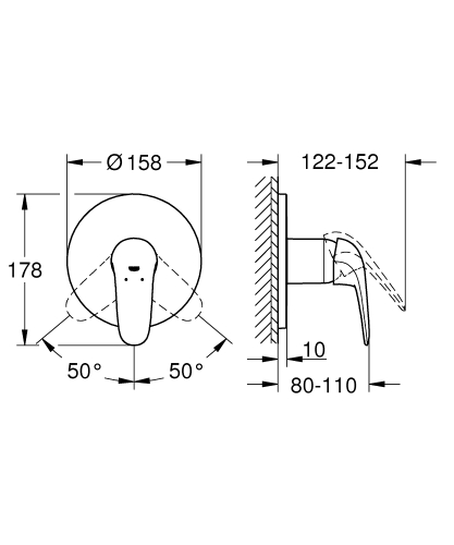 Grohe Eurostyle egykaros zuhanycsaptelep, króm 24046003