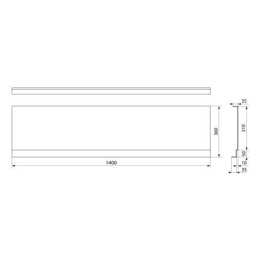 Sapho POLYSAN DEEP PLAIN NIKA 140 cm előlap, fehér 72957