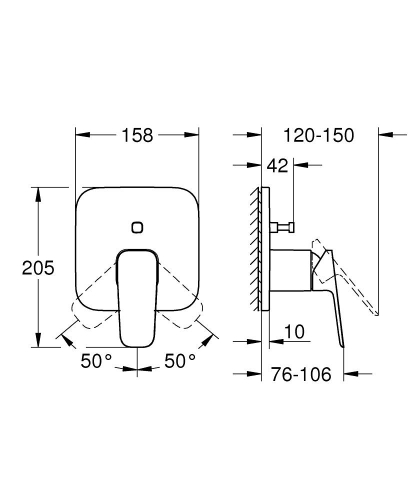 Grohe Cubeo egykaros falsík alatti csaptelep, két fogyasztós króm 1017780000