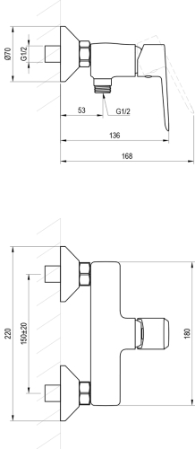 Ravak Life LF 032.00CR zuhanycsaptelep szett nélkül, króm X070474