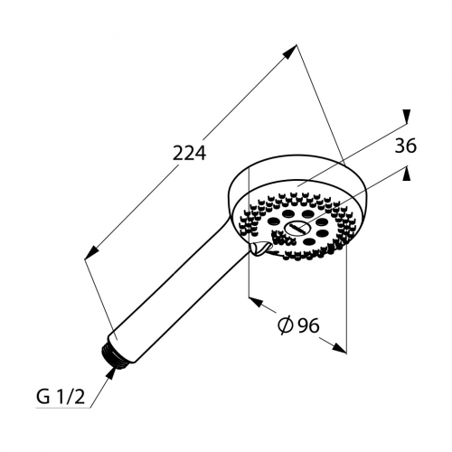 Kludi Logo 3 állású kézizuhany 9 l/perc, króm 6830005-00WR9