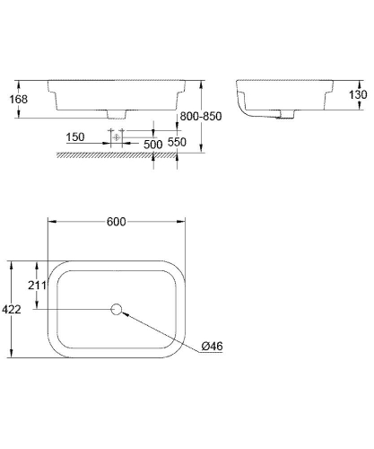 Grohe Eurosmart 60 cm mosdótál, Alpin fehér 39124001