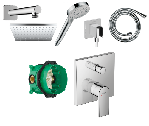 Hansgrohe Vernis Shape falsík alatti csaptelep szett, króm SZP-HG32