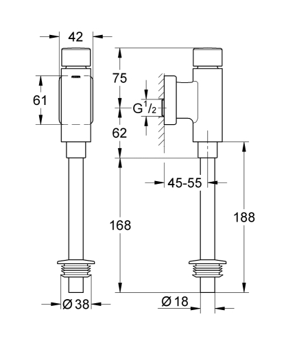 Grohe Rondo vizelde öblítőszelep 37345000