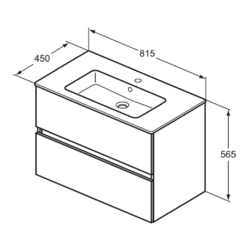 Ideal Standard Eurovit+ 80 cm fali szekrény mosdóval, magasfényű fehér R0574WG