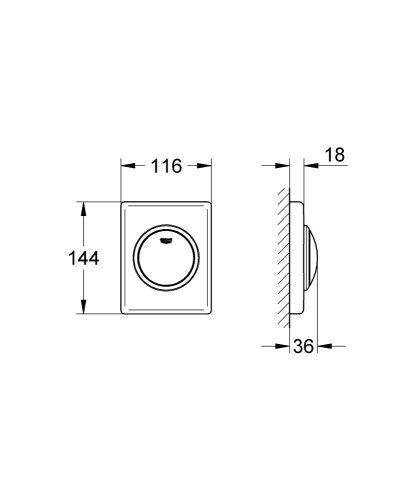 Grohe Skate wc nyomólap, matt króm 38595P00