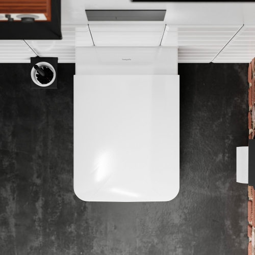 Hansgrohe EluPura Q Fali WC szett 540 perem nélküli AquaFall Flush WC ülőkével és SoftClose, QuickRelease fedéllel, SmartClean 61117450