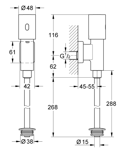 Grohe Tectron Rondo Infravörös-elektronika vizeldéhez, elemes króm 37426000