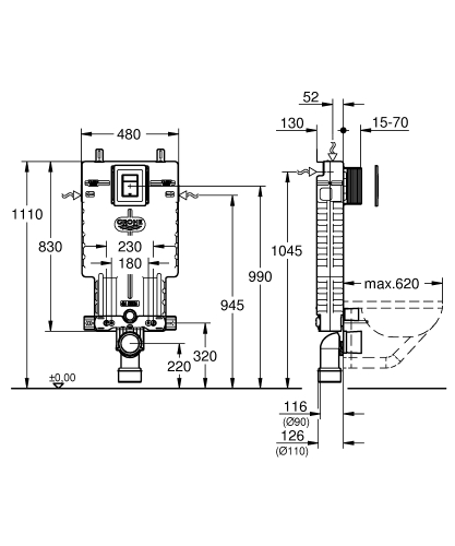 Grohe Uniset 2 az 1-ben WC szett 38825000