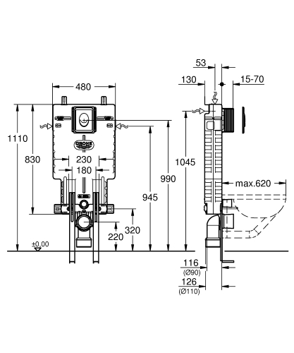 Grohe Uniset 3 az 1-ben WC szett 39452000