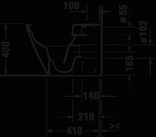 Duravit D-Neo rimless álló wc, fehér 2003090000