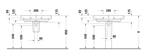 Duravit No.1 mosdó 80x46 cm, fehér 23758000002