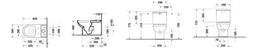 Duravit No.1 perem nélküli monoblokkos wc csésze 21820900002