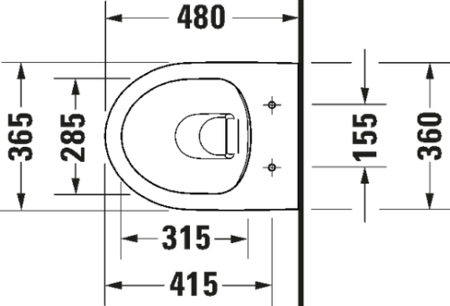 Duravit No.1 Compact perem nélküli fali wc ülőkével szett 45750900A1