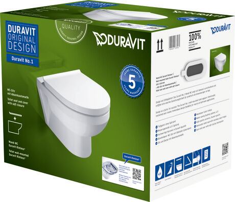 Duravit No.1 Compact perem nélküli fali wc ülőkével szett 45750900A1