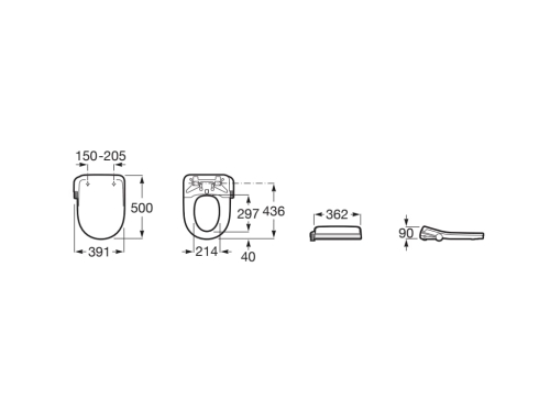 Roca M4 Multiclean Round shape bide funkciós wc ülőke A804054001