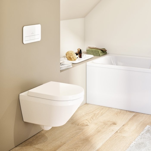 Villeroy & Boch Architectura fali WC kombipack, TwistFlush öblitő perem nélküli wc ülőkével 4694CL01