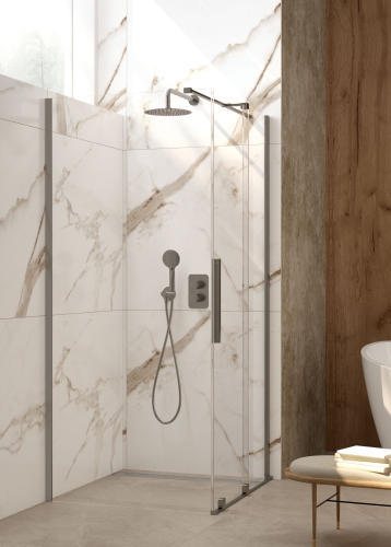 Deante PRIZMA 120 cm Walk-in tolóajtós zuhanyfal, titanium KTJ_D32R