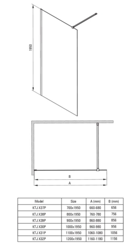 Deante PRIZMA 80 cm Walk-in zuhanyfal, króm KTJ_038P