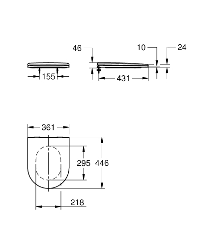 Grohe Essence lecsapódásgátlós WC-ülőke, fehér 39577001