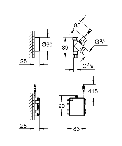 Grohe Switch akkumulátoros elzárószelep mosogatógépekhez 40402000