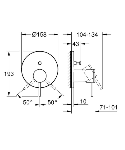 Grohe Atrio egykaros keverő, 2-utas váltóval, Brushed Hard Graphite 24355AL0