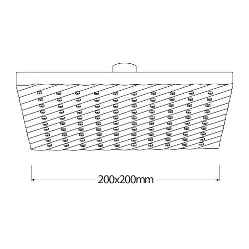 Sapho AQUALINE 20x20 cm szögletes fejzuhany, króm SC154