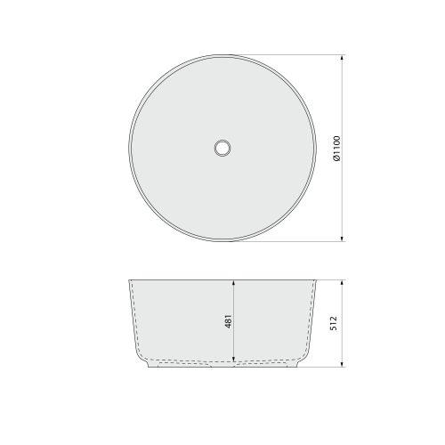 Sapho POLYSAN ESTATIS 110 cm szabadonálló körkád, matt fehér 93868