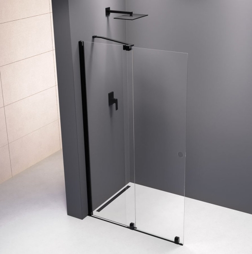 Sapho POLYSAN MODULAR SHOWER 100 cm tolóajtó fix résszel, matt fekete MS5-100B