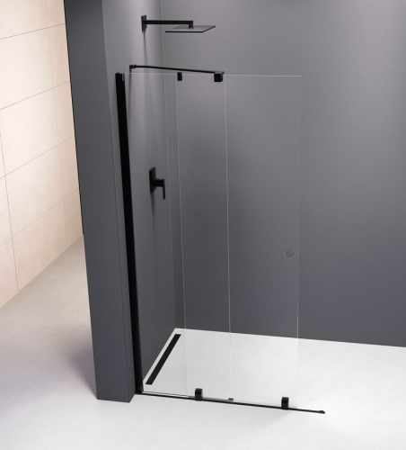 Sapho POLYSAN MODULAR SHOWER 100 cm tolóajtó fix résszel, matt fekete MS5-100B