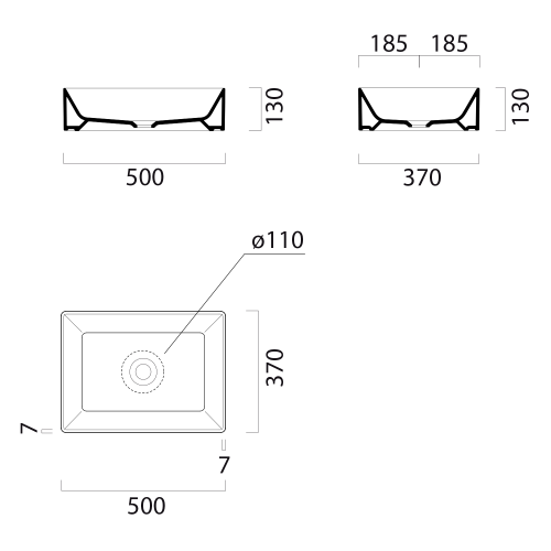 Sapho GSI KUBE X 50x37 cm kerámiamosdó, matt rózsaszín 942924