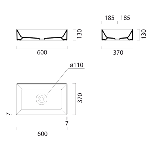 Sapho GSI KUBE X 60x37 cm kerámiamosdó, matt jégkék 945315